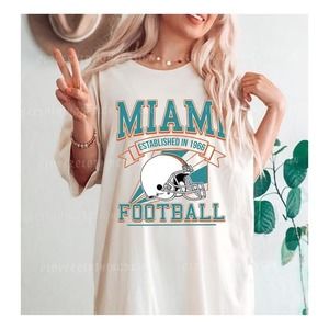 Retro Miami, Football Season Tee, Miami Football TShirt